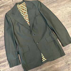 Vintage Curlee Suit Jacket Blazer NO SIZE (40) Green‎ Two Button